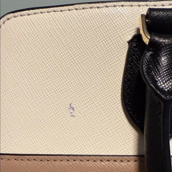 kate spade Cream and Tan Satchel with Black Handles - Picture 5 of 12